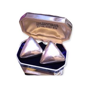 Vintage sterling silver 925 1980s Modernist chunky earrings Mexico